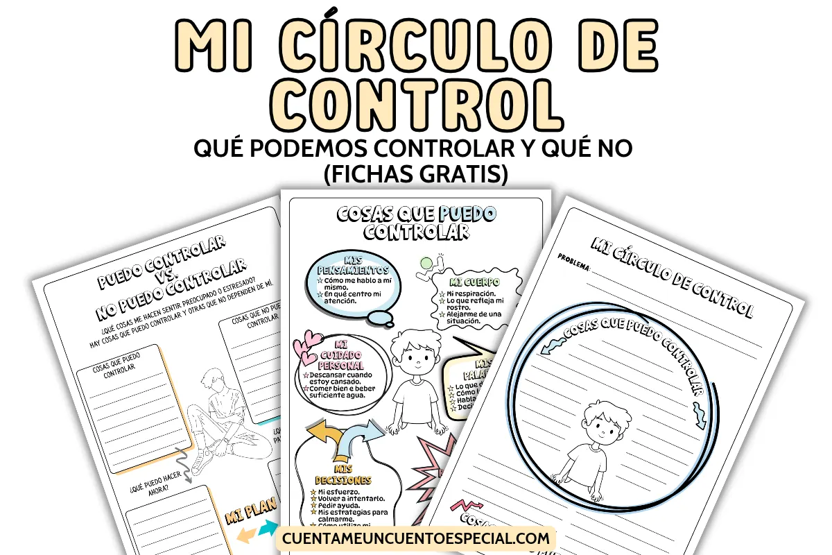 Fichas de trabajo sobre el circulo de control o influencia para niños y adolescentes.